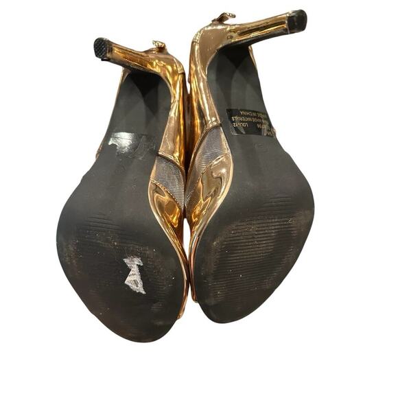 CAPE ROBBIN Size 9 METALLIC ROSE GOLD STILETTO SHINY PUMPS SHOES - Picture 4 of 5